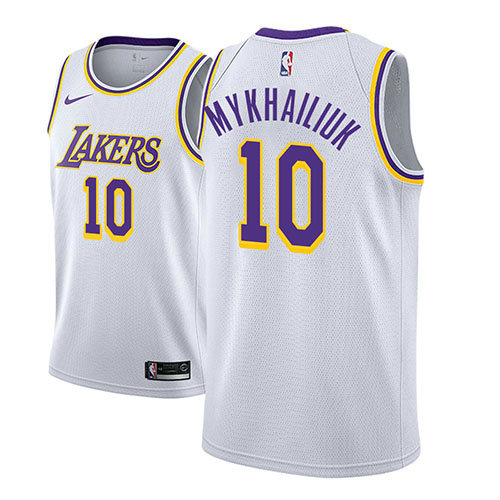 Camiseta baloncesto Sviatoslav Mykhailiuk 10 Association 2018-19 Blanco Los Angeles Lakers Hombre