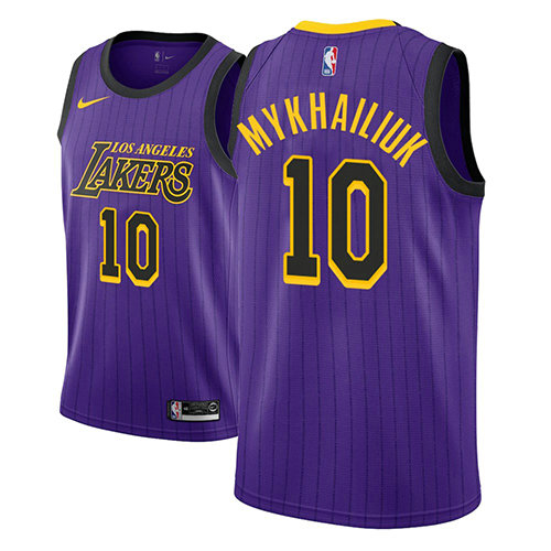 Camiseta baloncesto Sviatoslav Mykhailiuk 10 Ciudad 2018 P鐓pura Los Angeles Lakers Hombre