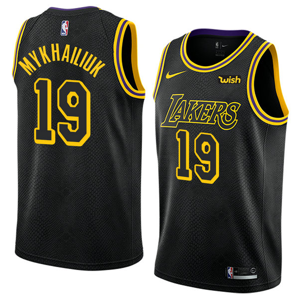 Camiseta baloncesto Sviatoslav Mykhailiuk 19 Ciudad 2018 Negro Los Angeles Lakers Hombre