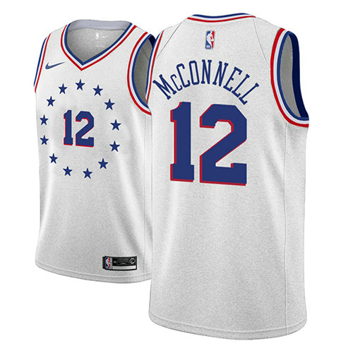 Camiseta baloncesto T.J. McConnell 12 Earned 2018-19 Gris Philadelphia 76ers Hombre