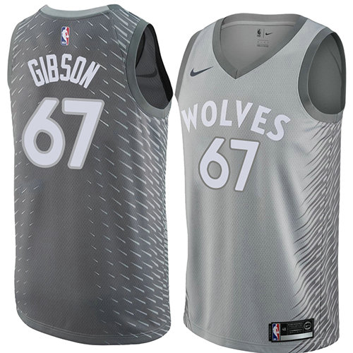 Camiseta baloncesto Taj Gibson 67 Ciudad 2018 Gris Minnesota Timberwolves Hombre