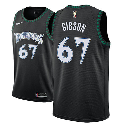 Camiseta baloncesto Taj Gibson 67 Classic 2018 Negro Minnesota Timberwolves Hombre