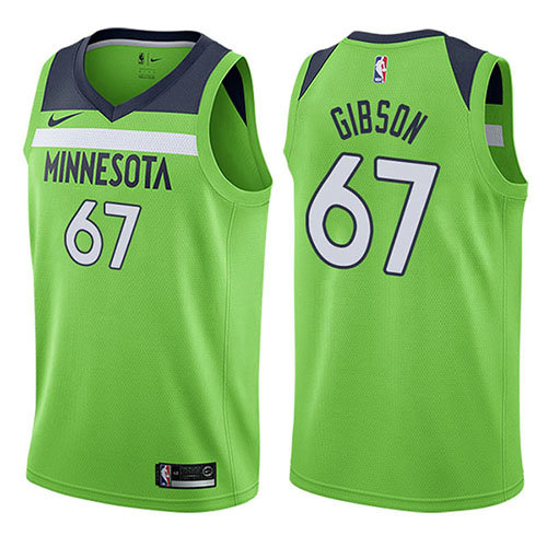 Camiseta baloncesto Taj Gibson 67 Statement 2017-18 Verde Minnesota Timberwolves Hombre