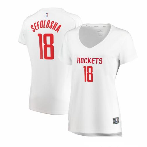 Camiseta baloncesto Thabo Sefolosha 18 association edition Blanco Houston Rockets Mujer