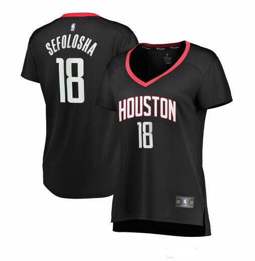 Camiseta baloncesto Thabo Sefolosha 18 statement edition Negro Houston Rockets Mujer