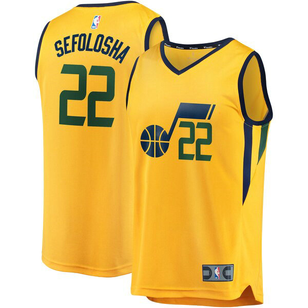 Camiseta baloncesto Thabo Sefolosha 22 Statement Edition Amarillo Utah Jazz Hombre