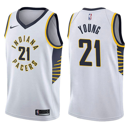 Camiseta baloncesto Thaddeus Young 21 Association 2017-18 Blanco Indiana Pacers Hombre