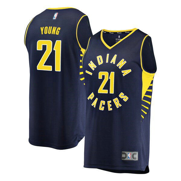 Camiseta baloncesto Thaddeus Young 21 Icon Edition Armada Indiana Pacers Hombre