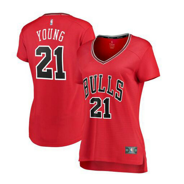 Camiseta baloncesto Thaddeus Young 21 icon edition Rojo Chicago Bulls Mujer