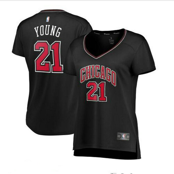 Camiseta baloncesto Thaddeus Young 21 statement edition Negro Chicago Bulls Mujer
