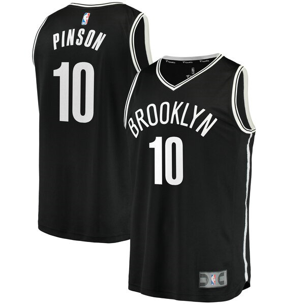 Camiseta baloncesto Theo Pinson 10 2019 Negro Brooklyn Nets Hombre