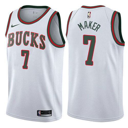 Camiseta baloncesto Thon Maker 7 Return To The Mecca Classic 2017-18 Blanco Milwaukee Bucks Hombre