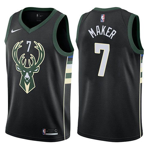 Camiseta baloncesto Thon Maker 7 Statement 2017-18 Negro Milwaukee Bucks Hombre