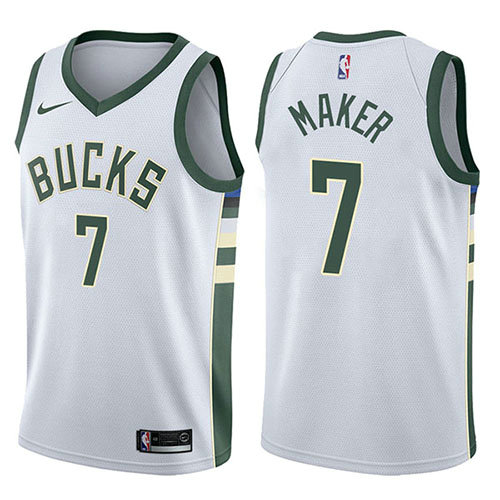 Camiseta baloncesto Thon Maker 7 Swingman Association 2017-18 Blanco Milwaukee Bucks Hombre