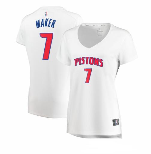 Camiseta baloncesto Thon Maker 7 association edition Blanco Detroit Pistons Mujer