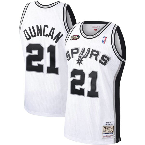 Camiseta baloncesto Tim Duncan 21 1998-1999 Blanco San Antonio Spurs Hombre