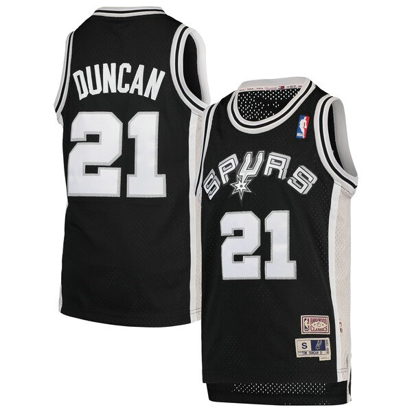 Camiseta baloncesto Tim Duncan 21 Classics Swingman Negro San Antonio Spurs Nino