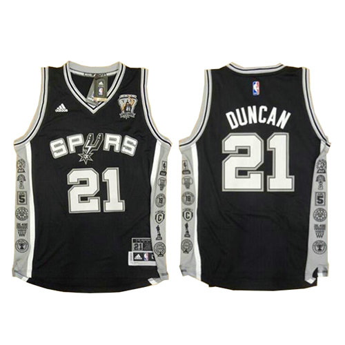 Camiseta baloncesto Tim Duncan 21 Negro San Antonio Spurs Hombre