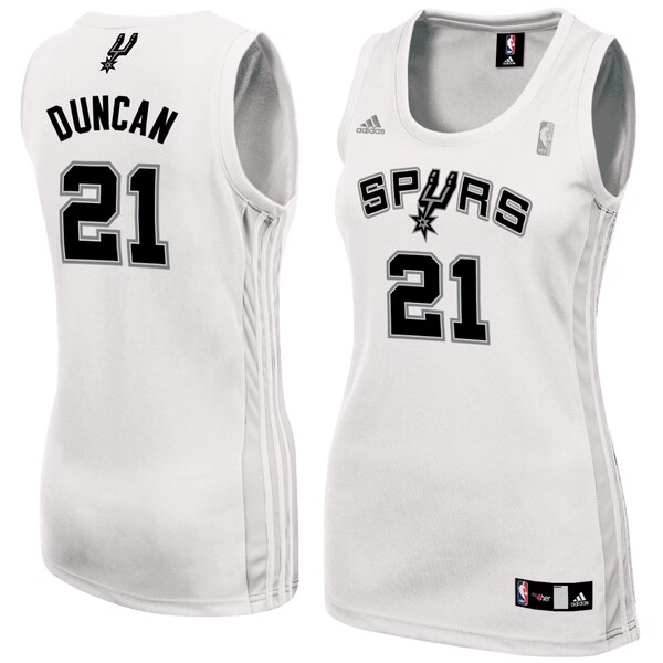 Camiseta baloncesto Tim Duncan 21 Réplica Blanco San Antonio Spurs Mujer