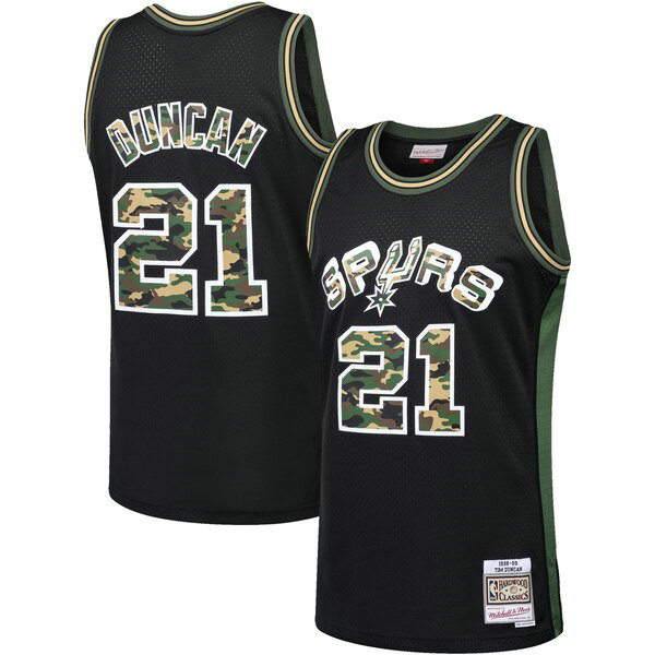 Camiseta baloncesto Tim Duncan 21 Swingman Negro San Antonio Spurs Hombre