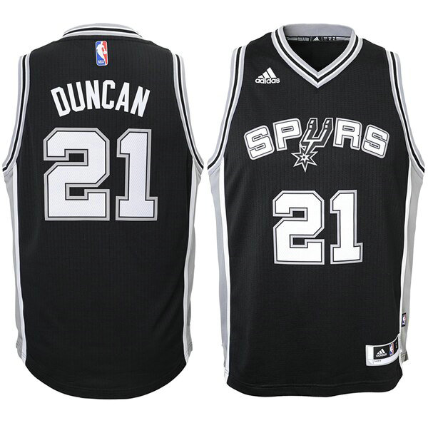 Camiseta baloncesto Tim Duncan 21 Swingman Negro San Antonio Spurs Nino