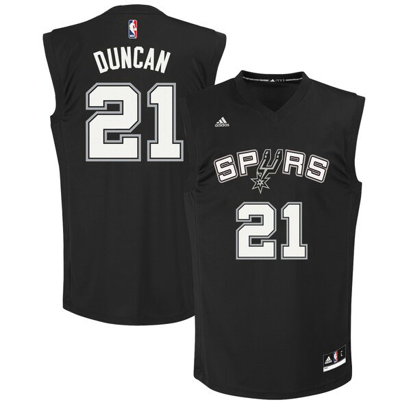 Camiseta baloncesto Tim Duncan 21 adidas Negro San Antonio Spurs Hombre
