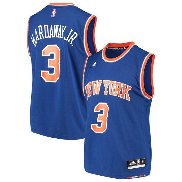 Camiseta baloncesto Tim Hardaway 3 Road Replica Azul New York Knicks Hombre