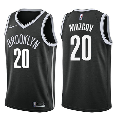 Camiseta baloncesto Timofey Mozgov 20 Icon 2017-18 Negro Brooklyn Nets Hombre
