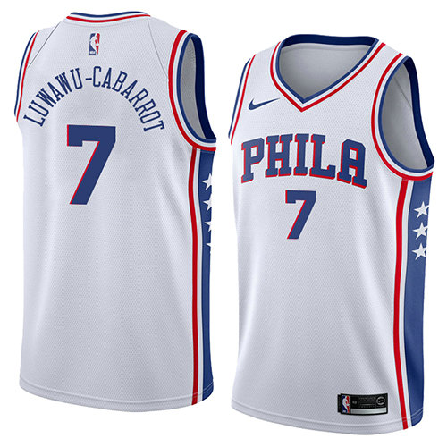 Camiseta baloncesto Timothe Luwawu-Cabarrot 7 Association 2018 Blanco Philadelphia 76ers Hombre