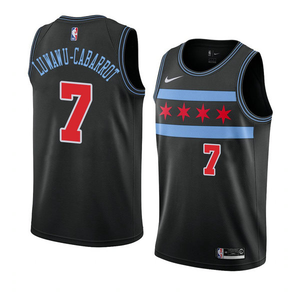 Camiseta baloncesto Timothe Luwawu-Cabarrot 7 Ciudad 2018-19 Negro Chicago Bulls Hombre