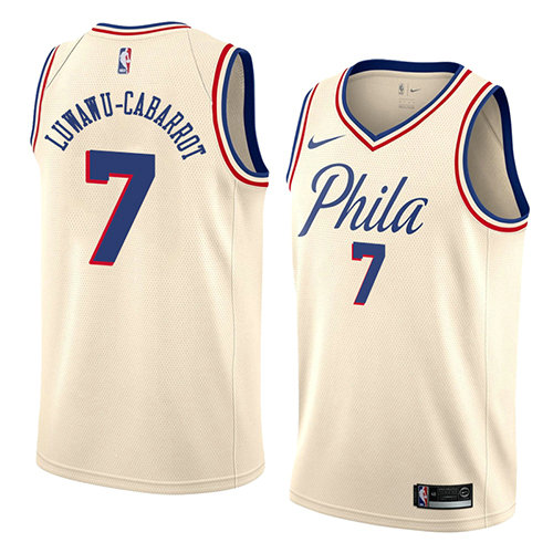 Camiseta baloncesto Timothe Luwawu-Cabarrot 7 Ciudad 2018 Crema Philadelphia 76ers Hombre