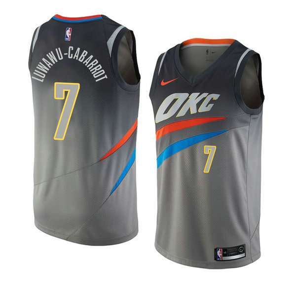 Camiseta baloncesto Timothe Luwawu-Cabarrot 7 Ciudad 2018 Gris Oklahoma City Thunder Hombre