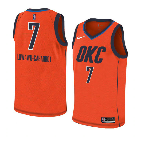 Camiseta baloncesto Timothe Luwawu-Cabarrot 7 Earned 2018-19 Naranja Oklahoma City Thunder Hombre