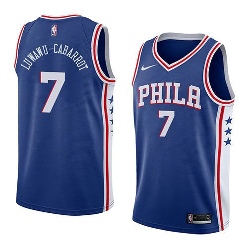 Camiseta baloncesto Timothe Luwawu-Cabarrot 7 Icon 2018 Azul Philadelphia 76ers Hombre