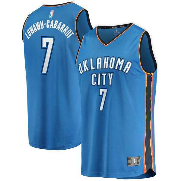 Camiseta baloncesto Timothe Luwawu-Cabarrot 7 Icon Edition Azul Oklahoma City Thunder Hombre