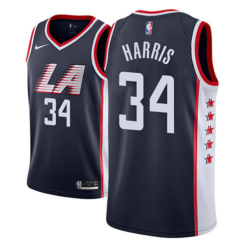 Camiseta baloncesto Tobias Harris 34 Ciudad 2018-19 Azul Los Angeles Clippers Hombre