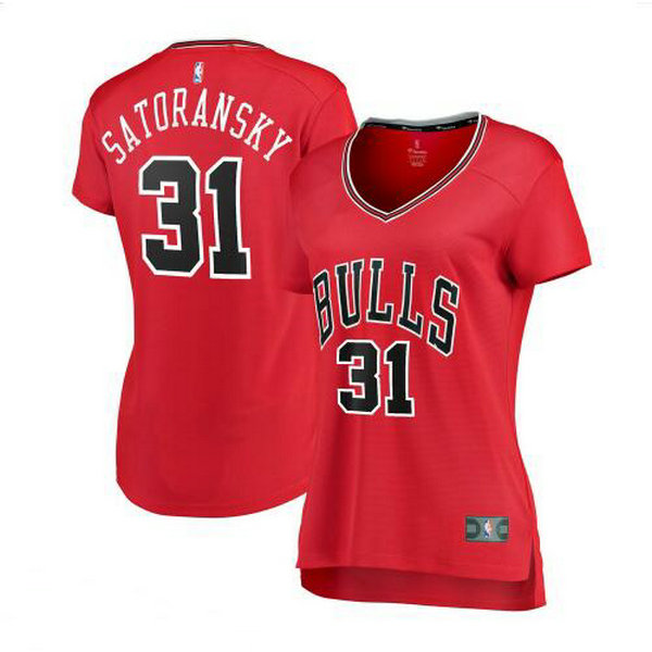Camiseta baloncesto Tomas Satoransky 31 icon edition Rojo Chicago Bulls Mujer