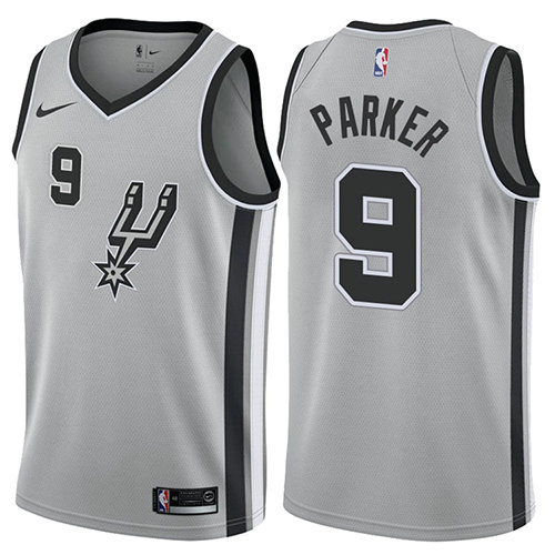 Camiseta baloncesto Tony Parker 9 2017-18 Gris San Antonio Spurs Hombre