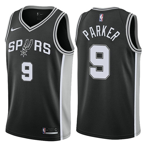 Camiseta baloncesto Tony Parker 9 Icon 2017-18 Negro San Antonio Spurs Hombre