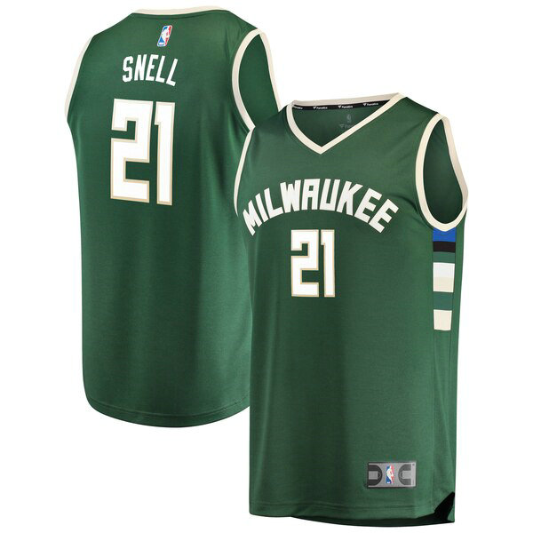 Camiseta baloncesto Tony Snell 21 Icon Edition Verde Milwaukee Bucks Hombre