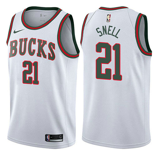 Camiseta baloncesto Tony Snell 21 Return To The Mecca Classic 2017-18 Blanco Milwaukee Bucks Hombre