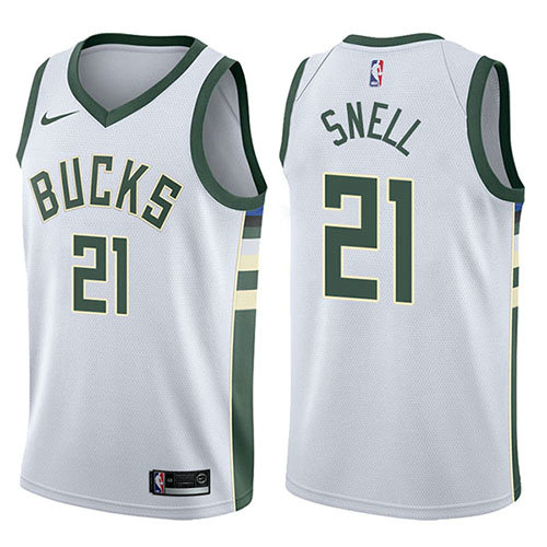 Camiseta baloncesto Tony Snell 21 Swingman Association 2017-18 Blanco Milwaukee Bucks Hombre