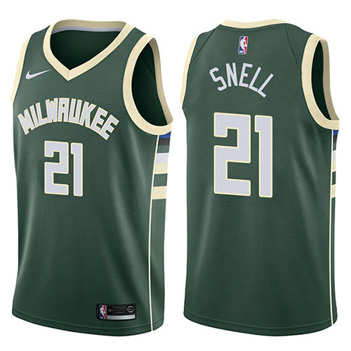 Camiseta baloncesto Tony Snell 21 Swingman Icon 2017-18 Verde Milwaukee Bucks Hombre