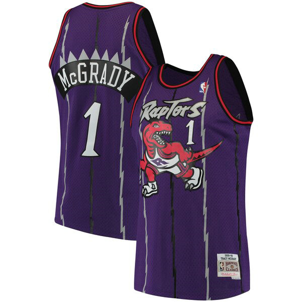 Camiseta baloncesto Tracy McGrady 1 1998-1999 Classics Swingman Púrpura Toronto Raptors Hombre