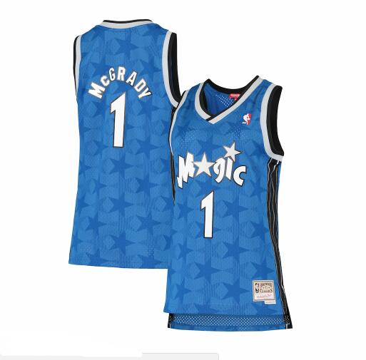 Camiseta baloncesto Tracy McGrady 1 2000-2001 hardwood classics Azul Orlando Magic Mujer