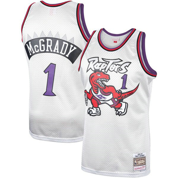 Camiseta baloncesto Tracy McGrady 1 Classics Platinum Swingman Blanco Toronto Raptors Hombre