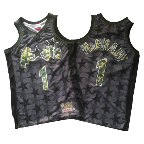 Camiseta baloncesto Tracy McGrady 1 Retros Negro Orlando Magic Hombre