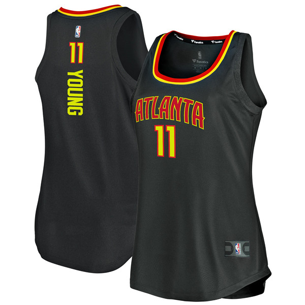 Camiseta baloncesto Trae Young 11 icon edition Negro Atlanta Hawks Mujer