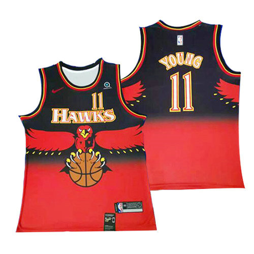 Camiseta baloncesto Trae Young Retro Rojo Atlanta Hawks Hombre