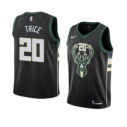 Camiseta baloncesto Travis Trice 20 Statement 2018 Negro Milwaukee Bucks Hombre